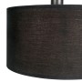 Detailaufnahme der schwarzen Bogenlampe Vinossa mit Stoffschirm, eine moderne Innenleuchte von QAZQA.