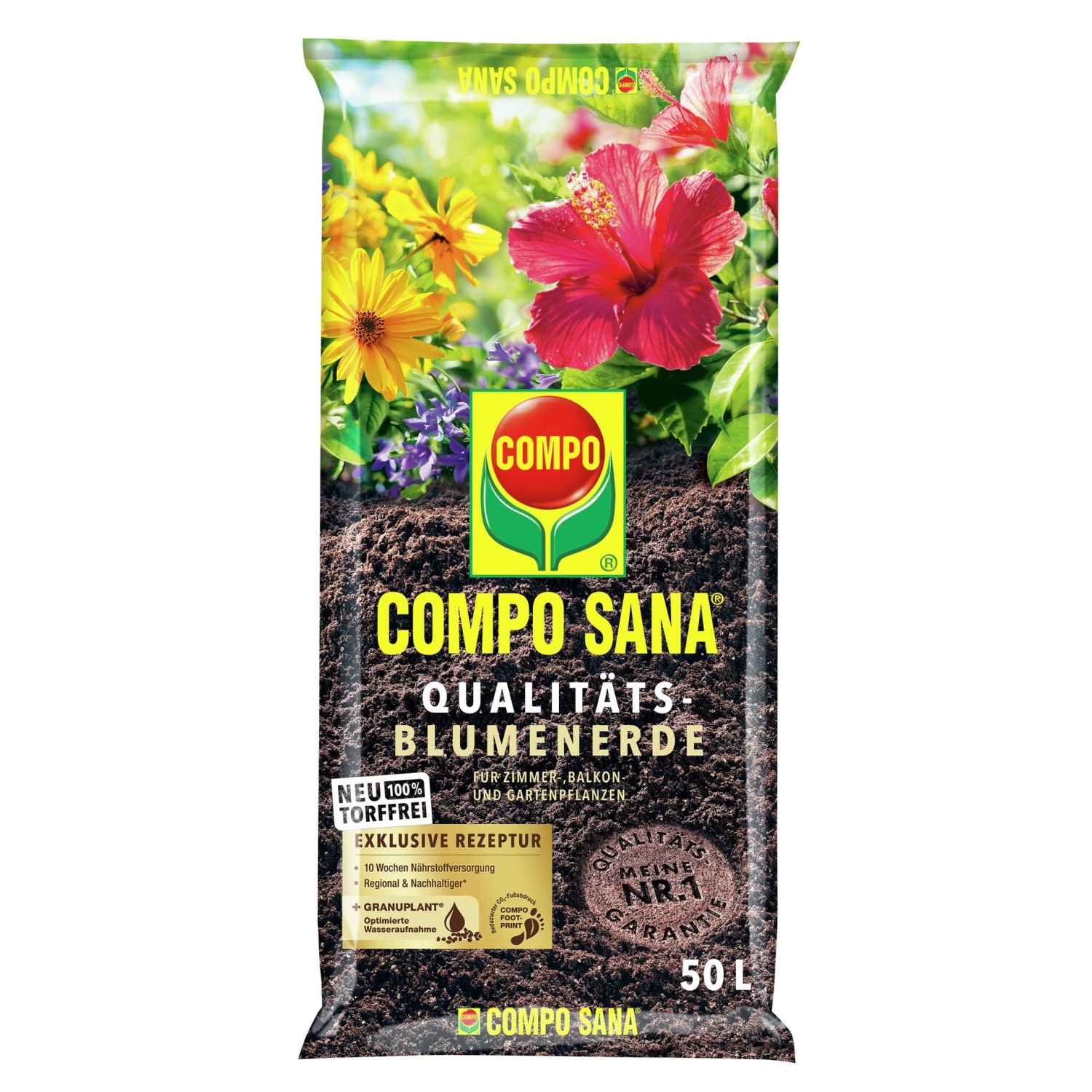 Compo Sana Qualitäts-Blumenerde torffrei 50 l