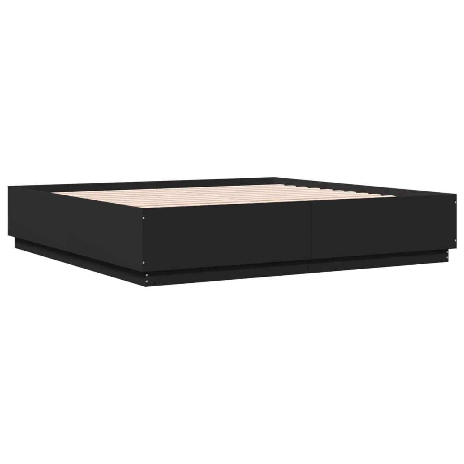 vidaXL Bettgestell mit LED Schwarz 180x200 cm Holzwerkstoff 3209591 günstig online kaufen