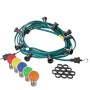 Satisfire Illu-Partylichterkette, 10 m, grün, mit 10 bunten LED-Kugellampen für Biergarten und Außenbereich.