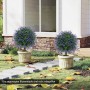 2er Set künstliche Lavendel-Kugelbäume, 58cm, lila Blüten, grüne Blätter. Ideal für Garten & Deko.