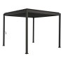 Anthrazitfarbene Pergola Mirador Basic 3x3 m, ideal als Terrassenüberdachung.