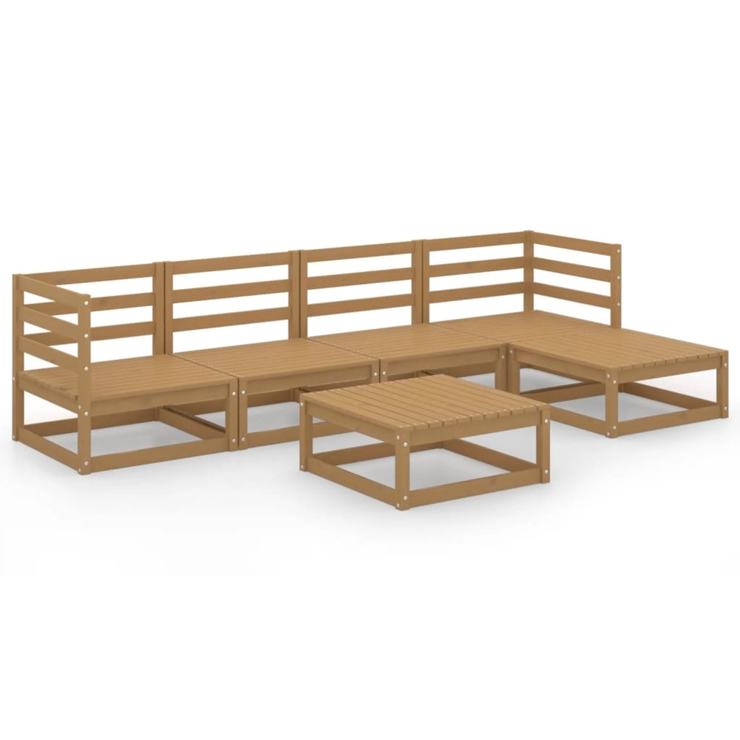 6-tlg. Garten-lounge-set Honigbraun Massivholz Kiefer günstig online kaufen