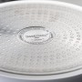 Boden der Fackelmann Pfanne Arcadalina 28 cm mit Induktionspunkten und Herstellerlogo.