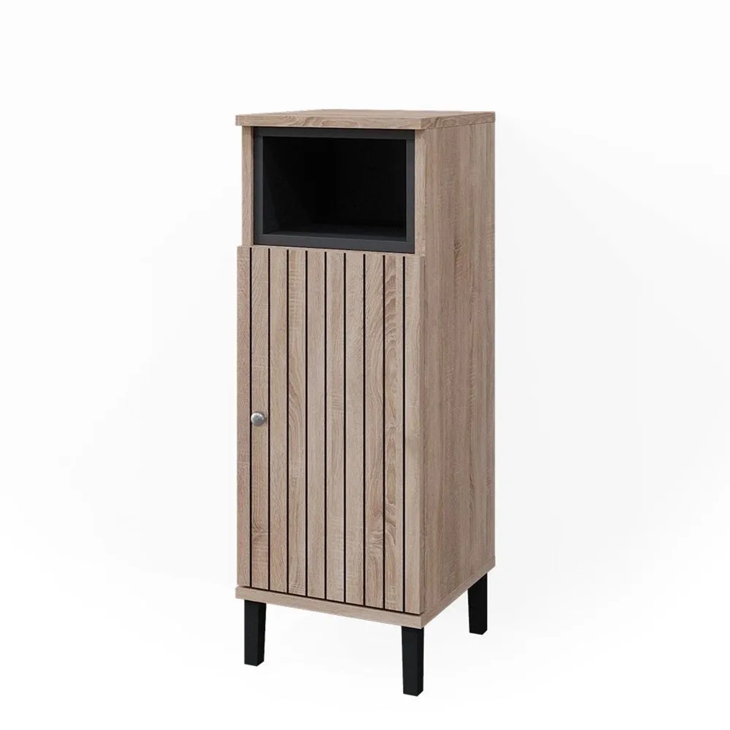 Vicco Midischrank Aquis Sonoma 30 x 82 mit Tür und Offenem Fach