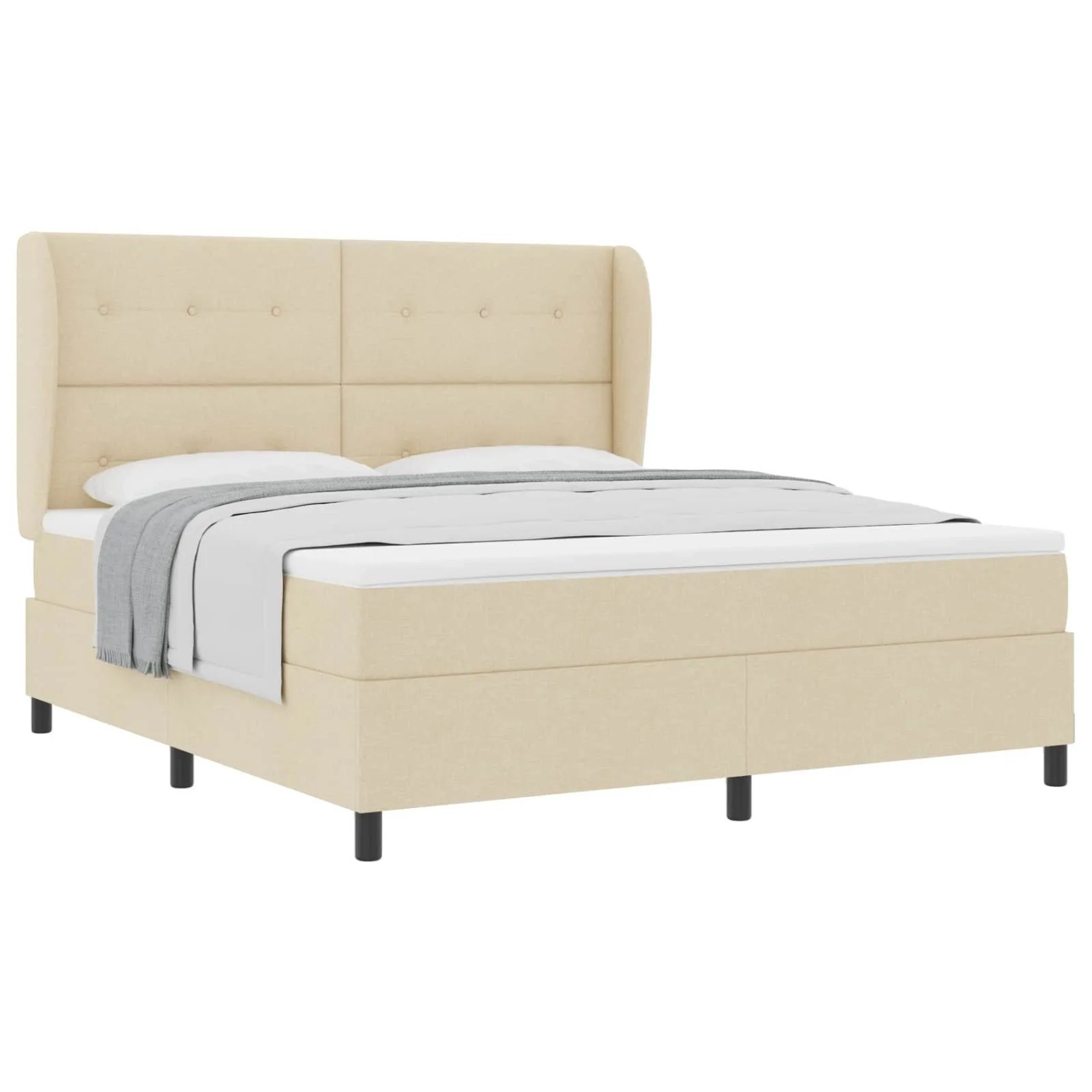 vidaXL Boxspringbett mit Matratze Creme 180 x 200 cm Stoff 3340583 günstig online kaufen