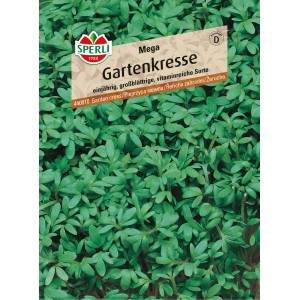 Sperli Gartenkresse Mega Samenpackung mit grünen Kresseblättern.