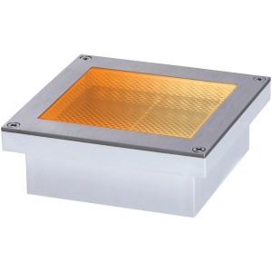 Quadratischer Paulmann LED Bodeneinbaustrahler Brick, warmweißes Licht, 10x10 cm, für den Außenbereich.