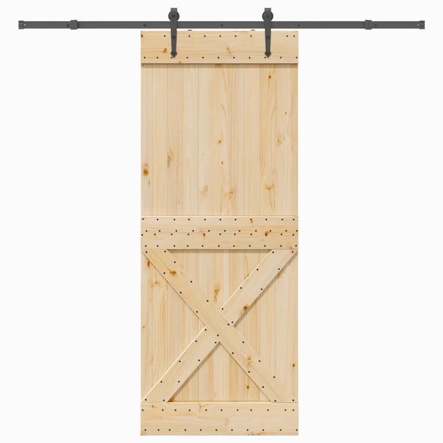 vidaXL Schiebetür mit Beschlag 90x210 cm Massivholz Kiefer 3332793 günstig online kaufen