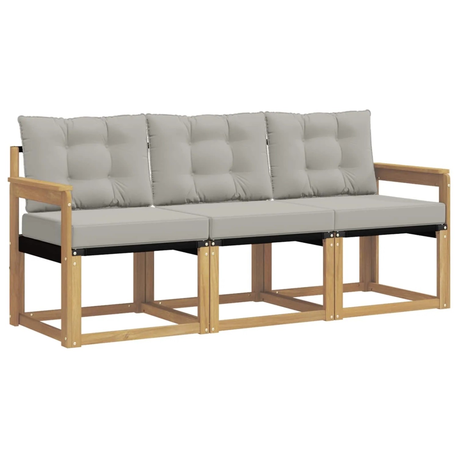 vidaXL Outdoor-Sofagarnitur mit Kissen 3-Tlg Weiß und Hellgrau 3389157