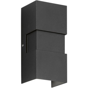 Schwarze LED-Außenwandleuchte Oslo von Fischer & Honsel mit Up- & Down-Lichteffekt.