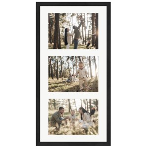 WANDStyle Galerierahmen G950, schwarz gemasert, für 3 Fotos 13x18 cm. Bilderrahmen für die Wand.