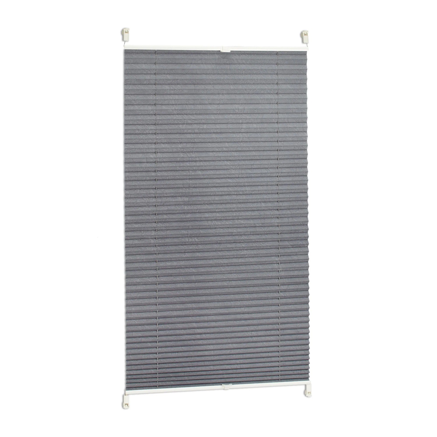 Relaxdays Plissee Rollo Polyester Grau Halbtransparent Ohne Bohren 80 cm x 130 cm