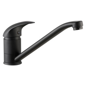 baliv Niederdruck Küchenarmatur KI-1520 N, Schwarz Matt, Einhebelmischer mit schwenkbarem Auslauf.