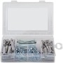 Fischer Meister-Box Wohnraum mit Dübeln und Schrauben (160 Teile) in transparenter Kunststoffbox.