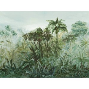 Rasch Digitaltapete Florentine III: Dschungel-Fototapete in Olivgrün mit tropischen Pflanzen.