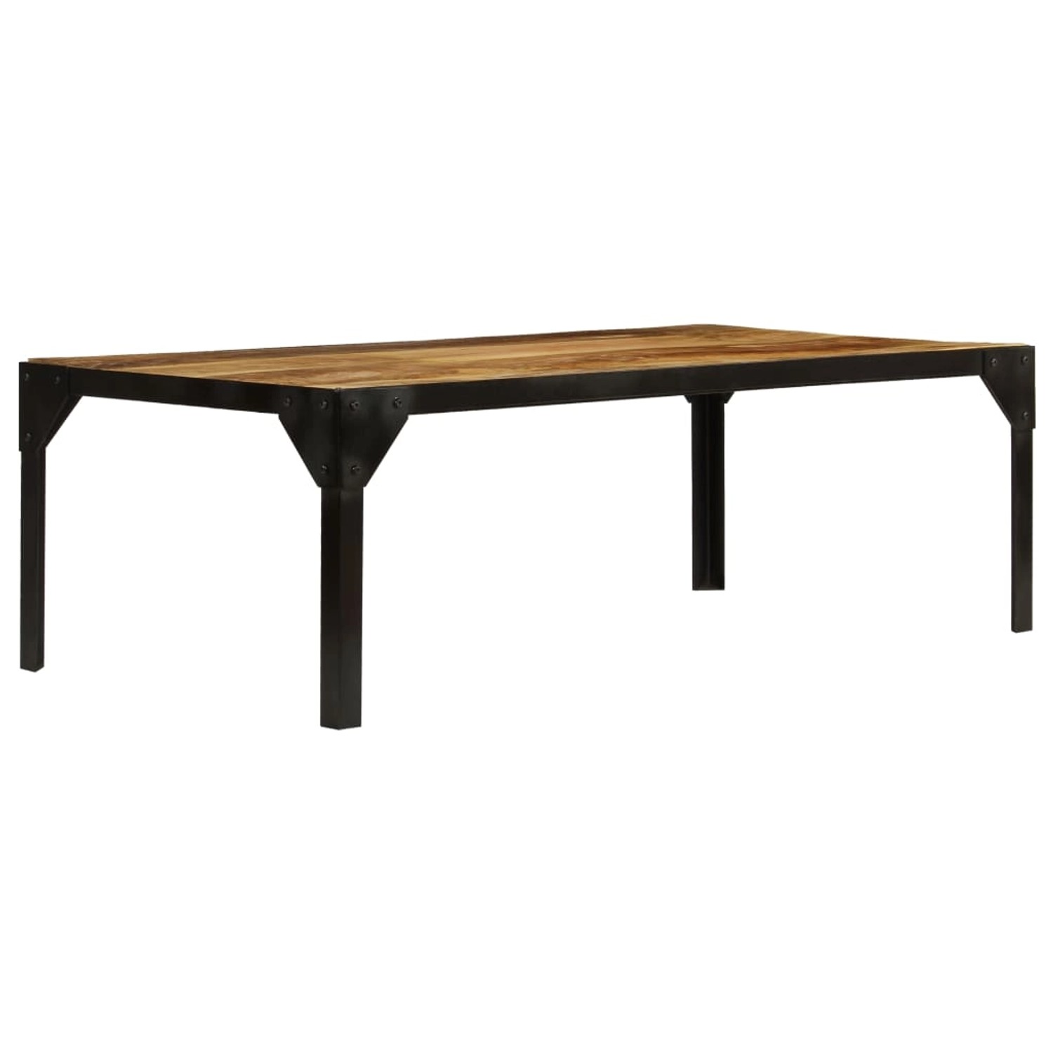 vidaXL Couchtisch Raues Massives Mangoholz und Stahl 110 cm 246631