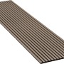 Akustikpaneel Eiche Grau auf schwarzem Filz, Wandverkleidung für Schallschutz und modernes Design.