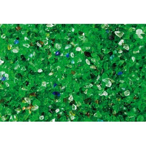 Grüner Glassplitt, 4-8 mm, im 10 kg Sack. Zierkies für Garten- und Landschaftsbau.