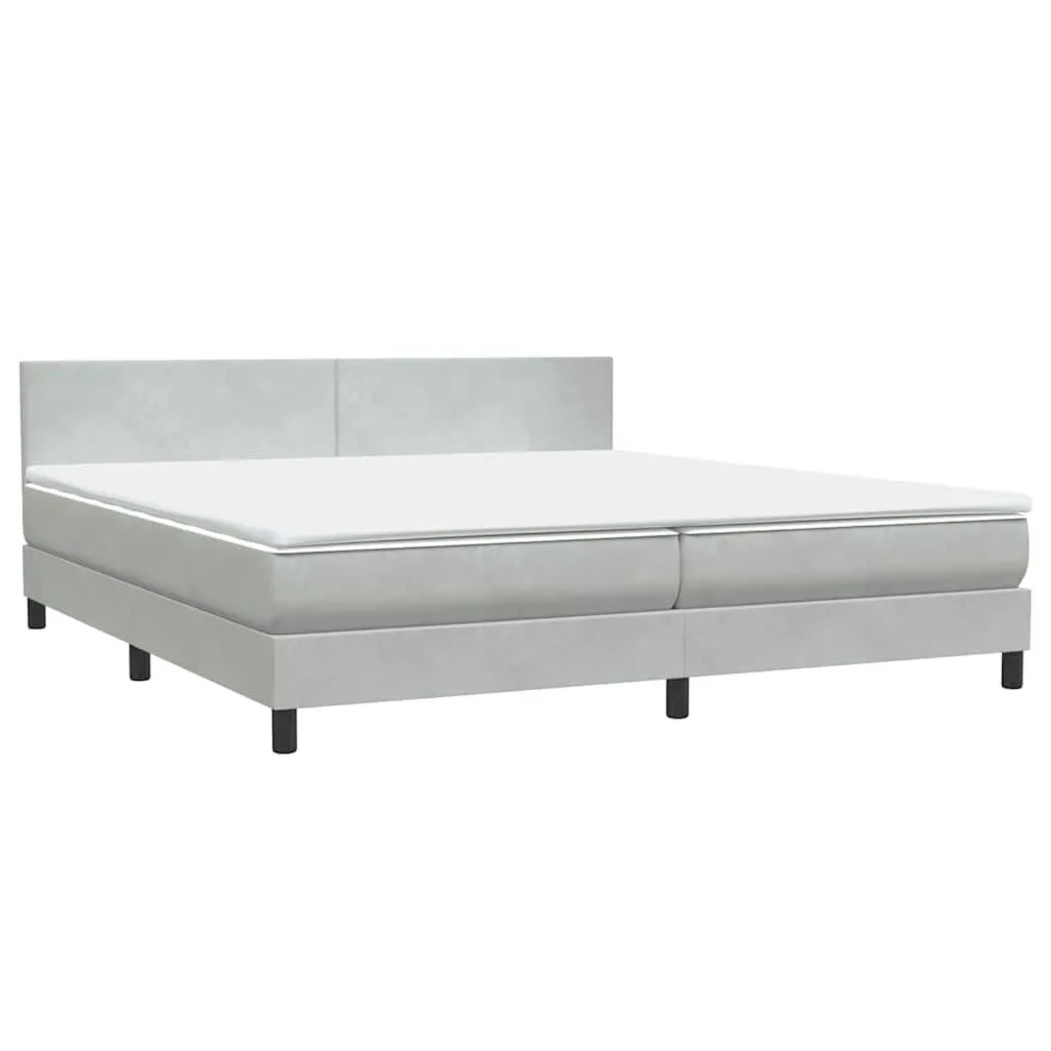 vidaXL Boxspringbett mit Matratze Hellgrau 180x220 cm Samt 3316077 günstig online kaufen