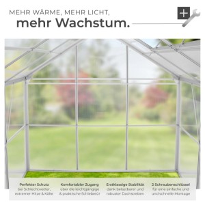Tectake Gewächshaus mit Aluminiumrahmen, transparent. Ideal für den Garten.