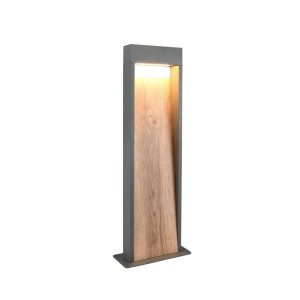 Trio LED-Wegeleuchte Salmon in Holzoptik und Anthrazit, 60 cm hoch.