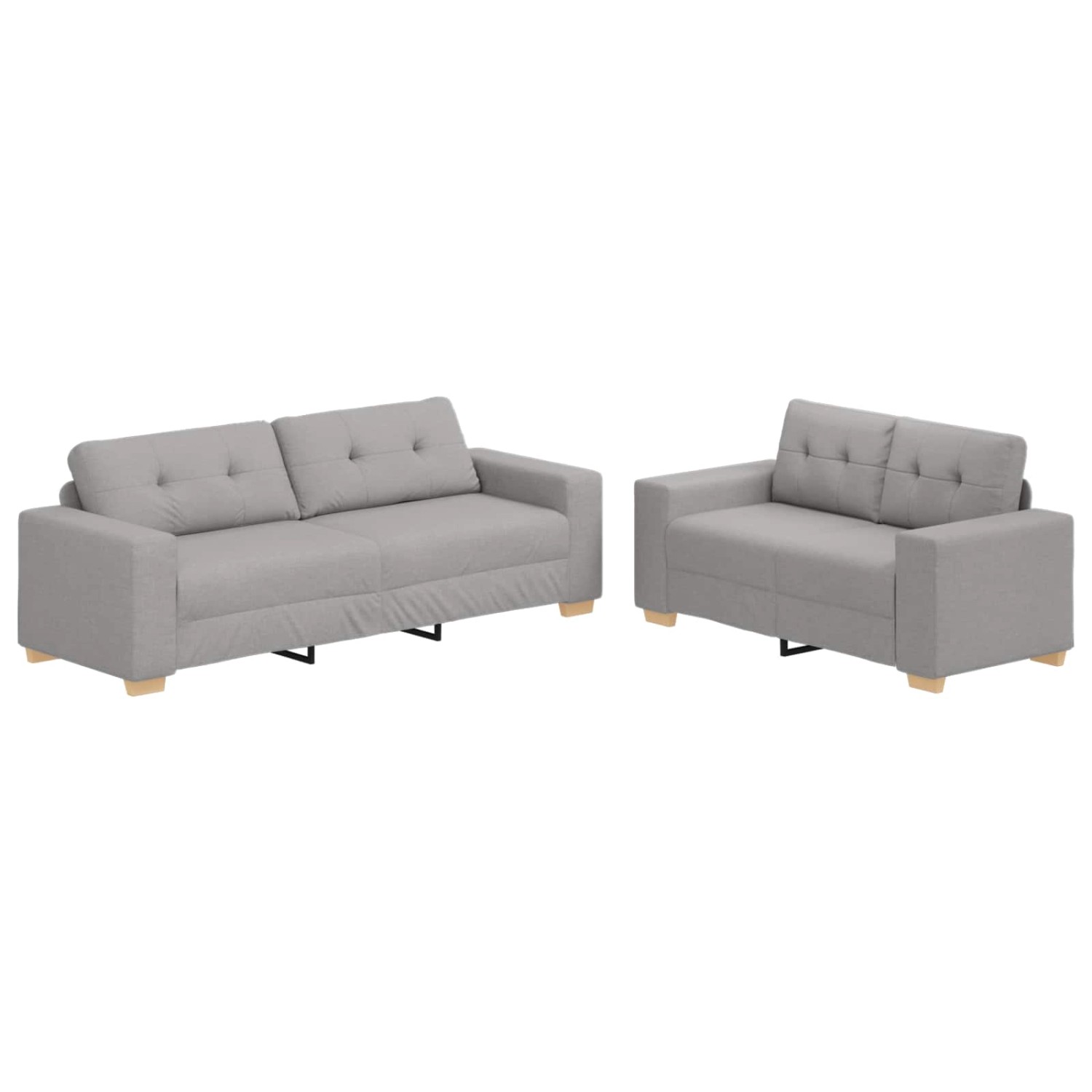 vidaXL Sofa-Set 2-Tlg Grau Leinenmischgewebe 3324718 günstig online kaufen