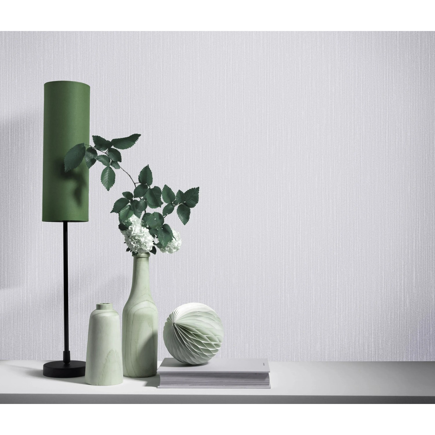 Graue Erismann Vliestapete ELLE Decoration 2 Uni mit feiner Struktur.