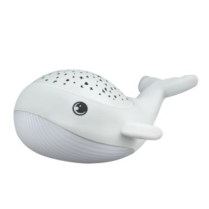 MegaLight LED-Nachtlicht Willy Whale mit Sternprojektor, weiß, für Kinderzimmer.
