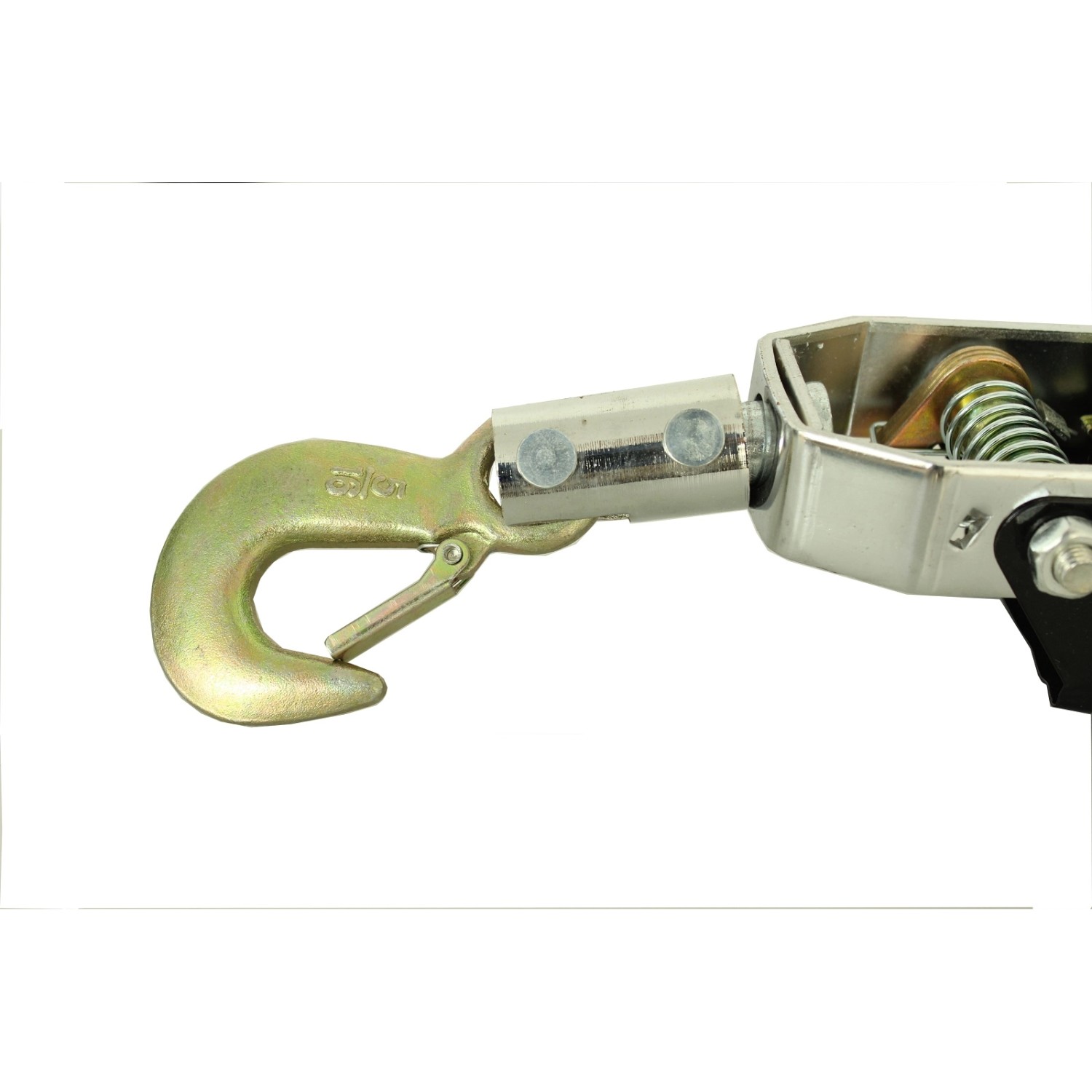 Detailansicht: Haken des TRUTZHOLM Seilzug mit Ratsche, 4t Zuglast. Verzinkte Ausführung.