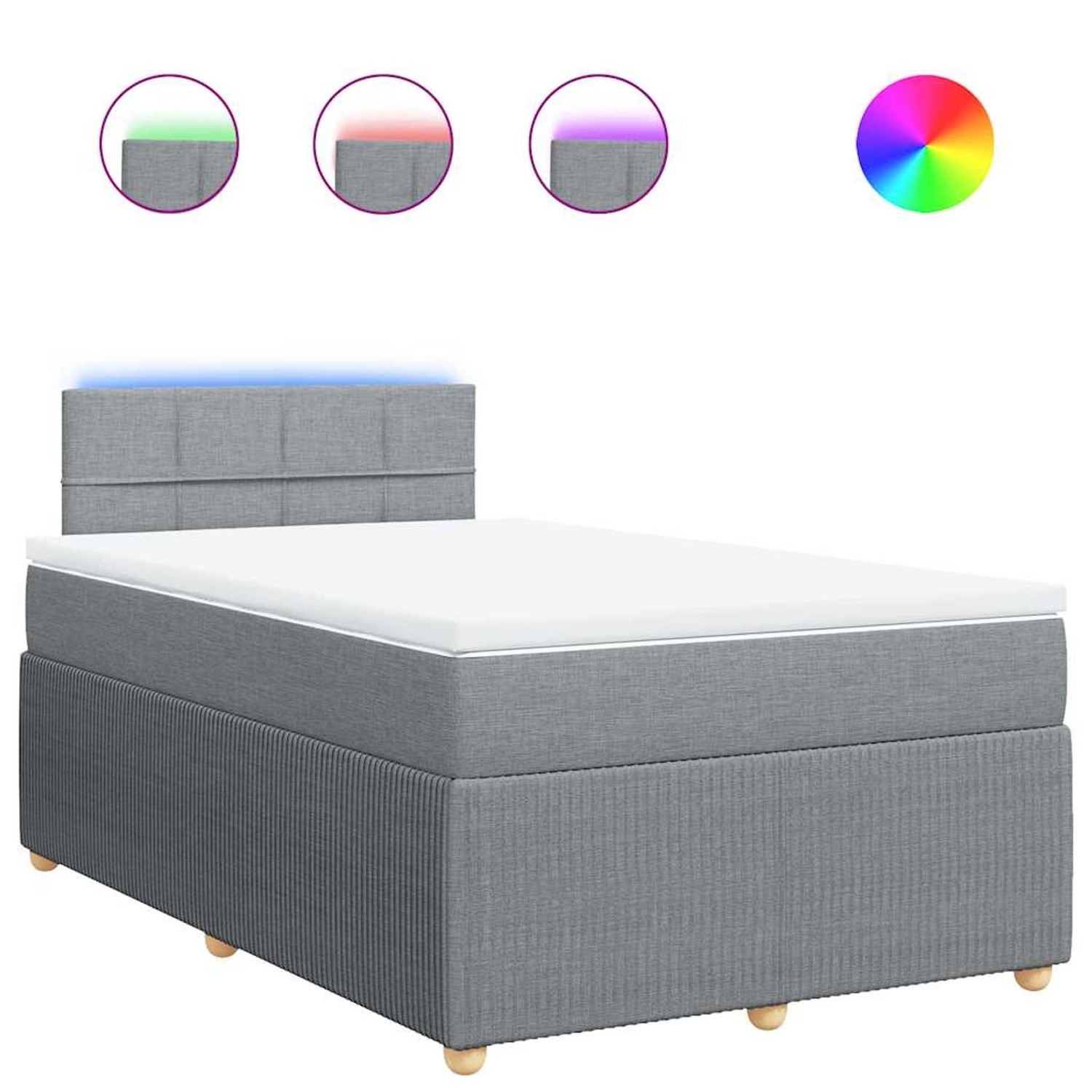 vidaXL Boxspringbett mit Matratze Hellgrau 120x200 cm Stoff 3289723 günstig online kaufen