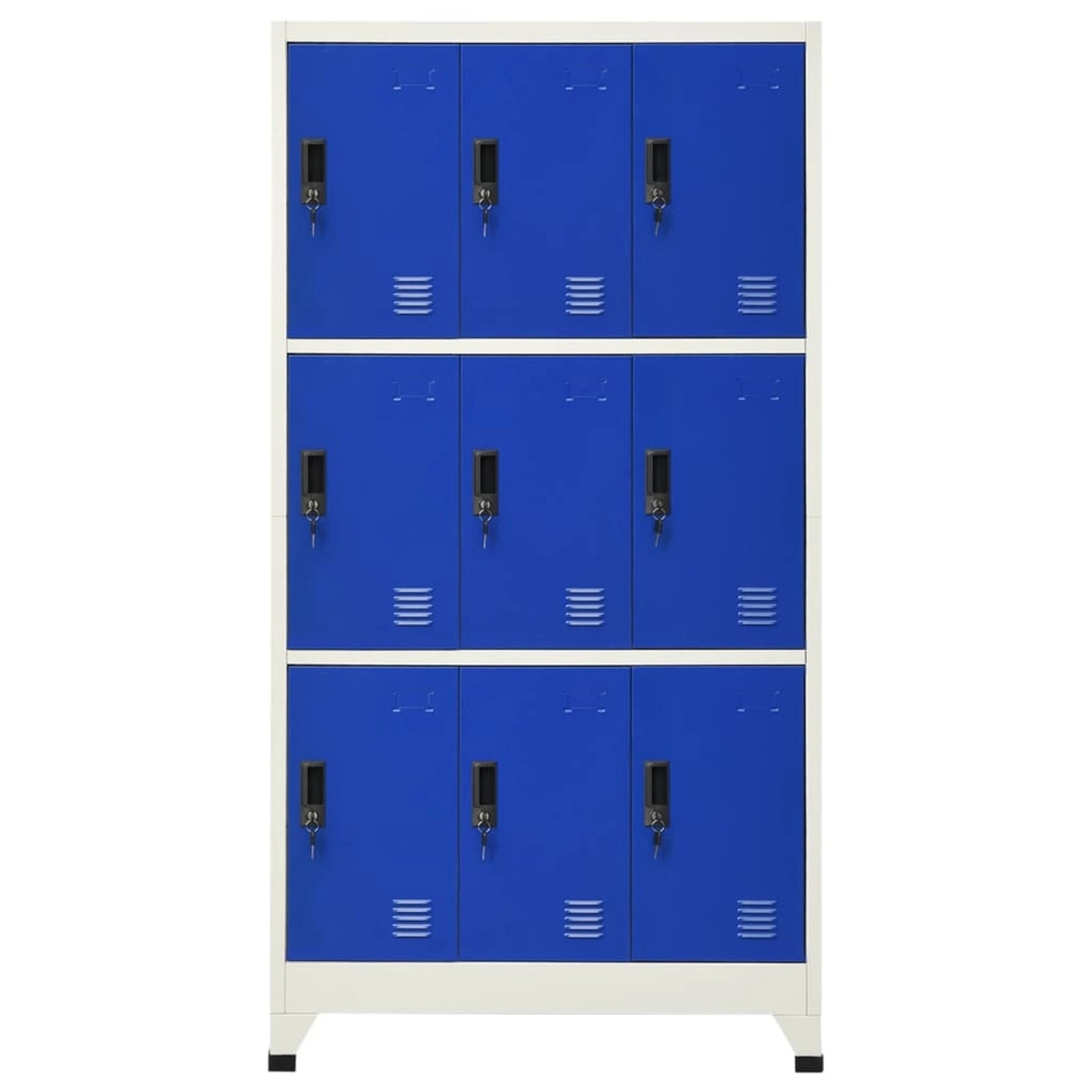 vidaXL Schließfachschrank Grau und Blau 90x45x180 cm Stahl Modell 2