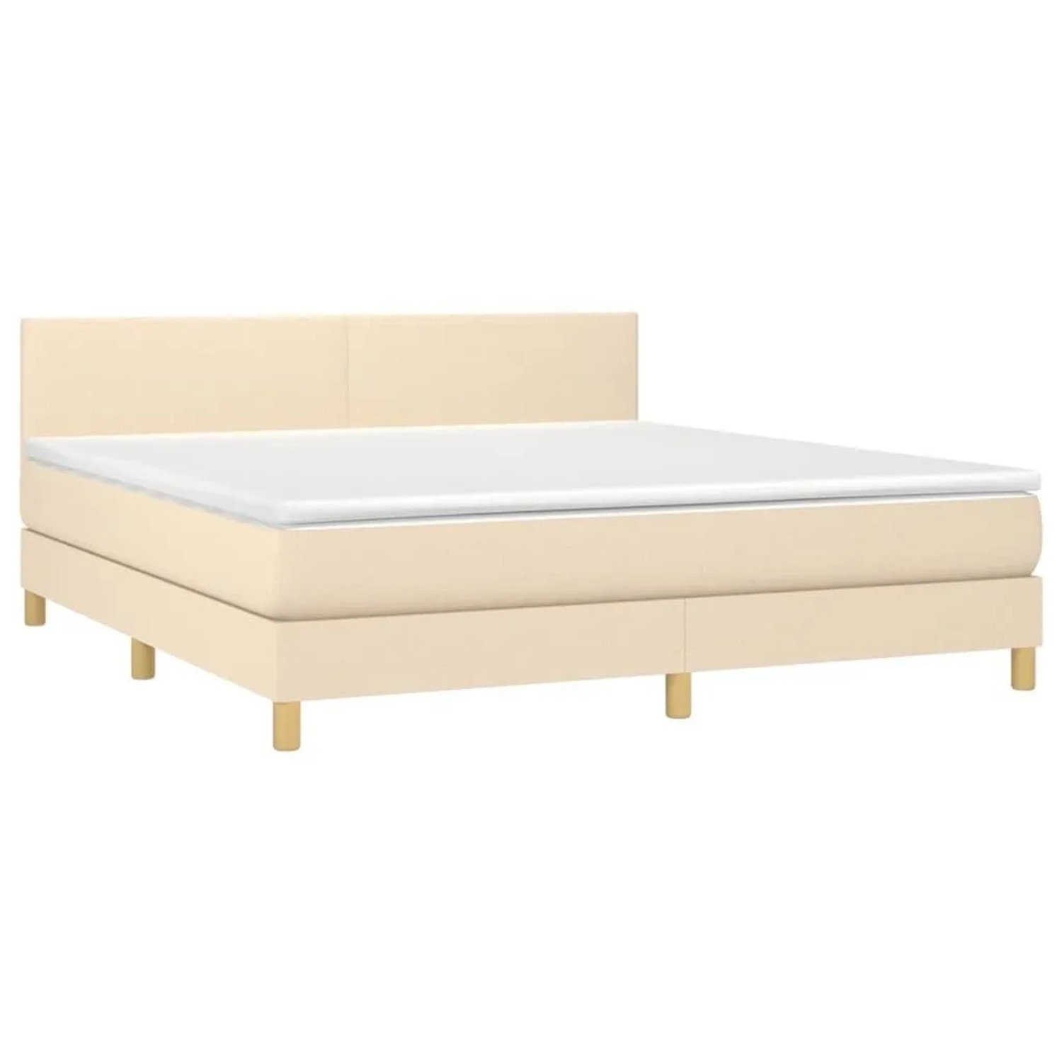 vidaXL Boxspringbett mit Matratze & LED Creme 160x200 cm Stoff 3133570 günstig online kaufen
