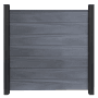 GroJaSolid Grande Sichtschutzzaun, steingrau, 180x180 cm, co-extrudiert.