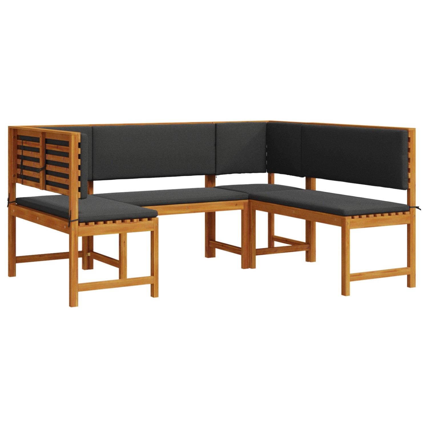 vidaXL 3-tlg Gartenbank-Set mit Kissen Massivholz Akazie 3329106 günstig online kaufen