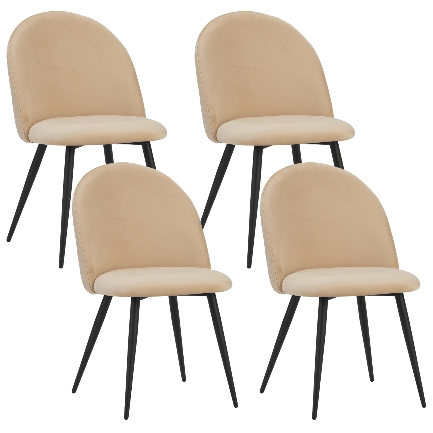 Albatros Esszimmerstuhl CAPO Samt 4er Set Beige