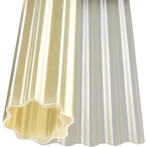 Polyesterwellbahn 76/18 in Natur, 80 cm breit, für Kunststoffbedachung.