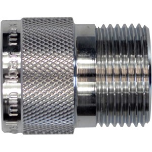 Schell Schlauchplatzsicherung DN20 G3/4 IG/AG, verchromter Gewindefitting für Wasch- und Spülmaschine.