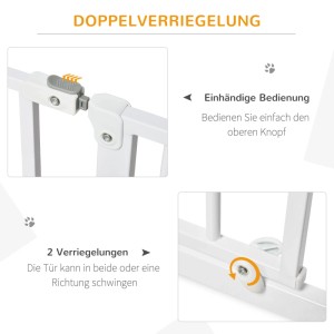 PawHut Türschutzgitter 75-115 cm Zwei-Wege-Öffnung
