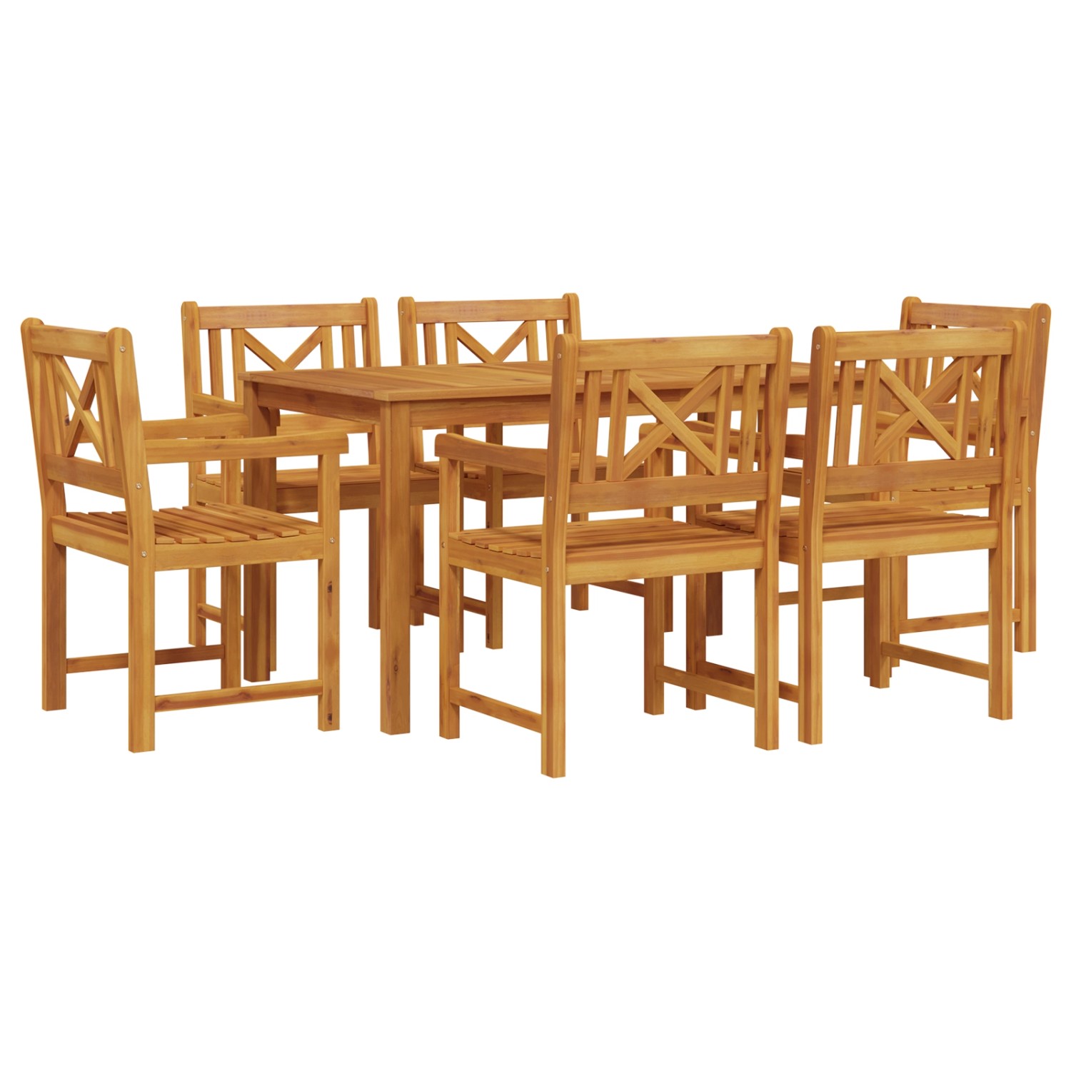 vidaXL 7-Teiliges Garten-Esszimmer-Set aus Massivem Akazienholz 3375651 günstig online kaufen