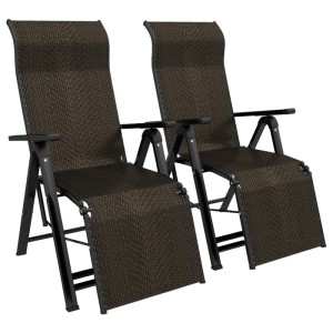 Costway 2er Set Sonnenliegen, klappbar und mit verstellbarer Rückenlehne.
