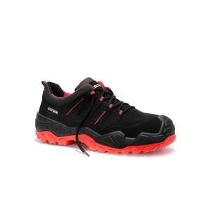 ELTEN CROSSWORKER Sicherheitshalbschuh QUENTIN S3S, schwarz-rot, profilierte Sohle, Stahlkappe.