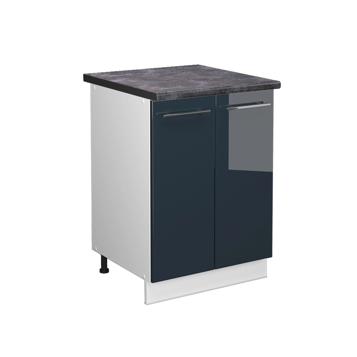 Thumbnail - Vicco Küchenunterschrank Fame-Line Dunkelblau Hochglanz/Weiß 60 cm AP Anthrazit