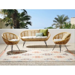 Beliani Sitzgruppe MARATEA Hellbeige