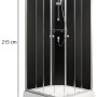 Schulte Komplettduschkabine Korfu II mit Boiler und Pumpe, Alu-Natur/Schwarz, Eckeinstieg.