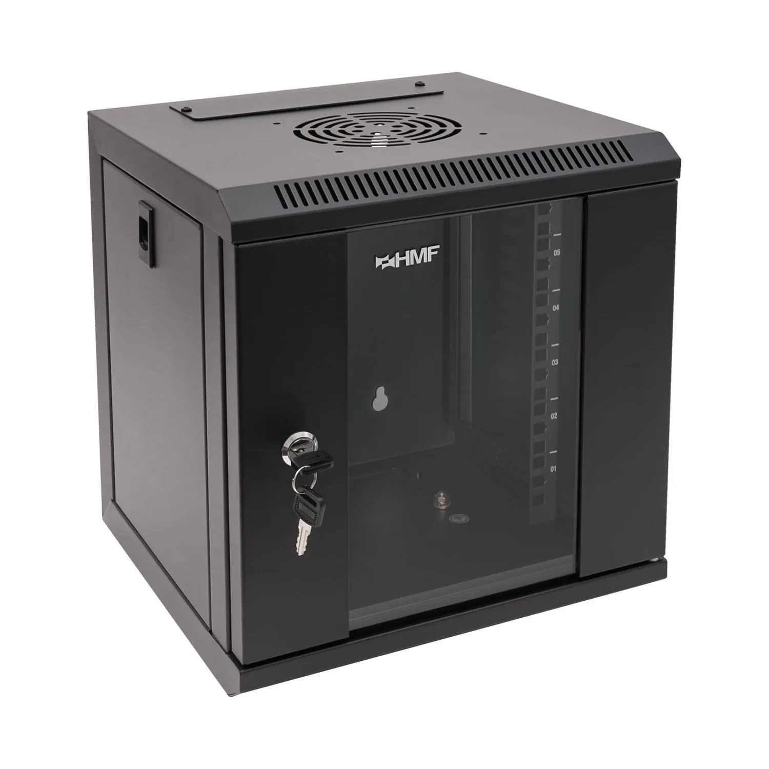 HMF 63306-02 Serverschrank Netzwerkschrank 6HE Wandgehäuse 10 Zoll Rack Schwarz
