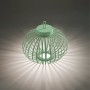 Grüne LED-Akku-Pendelleuchte Akuba, 33 cm, für Innen & Außen. Dekorative Außenleuchte mit warmweißem Licht.