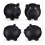 Relaxdays Sparschwein Keramik Schwarz Beschriftbar Abschließbar 14 cm x 17 cm x 13 cm 0,5 kg_4