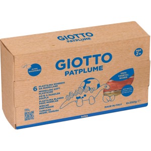 Giotto Patplume Hautfarben Knetmasse-Set, 6 Farben im Karton mit Dino-Motiv.