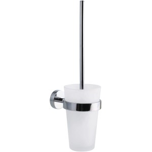 Tesa Smooz WC-Bürstengarnitur, verchromt, zur Wandmontage ohne Bohren.